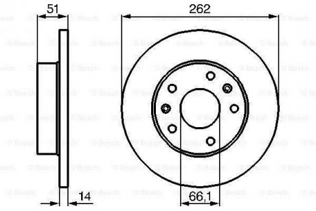 ДИСК ГАЛЬМIВНИЙ ПЕРЕДНIЙ BOSCH 0 986 478 991