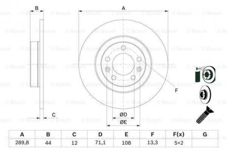 Диск гальмівний BOSCH 0986479130