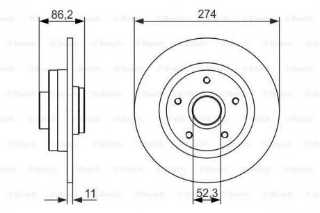 ДИСК ГАЛЬМIВНИЙ ЗАДНIЙ BOSCH 0 986 479 682 (фото 1)