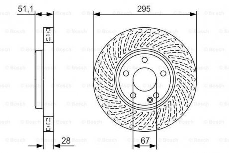 ДИСК ГАЛЬМIВНИЙ ПЕРЕДНIЙ BOSCH 0 986 479 A58