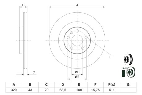 Фото диск гальмiвний заднiй BOSCH 0986479E87 ДИСК ГАЛЬМIВНИЙ ЗАДНIЙ BOSCH 0986479E87