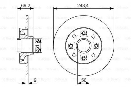 ДИСК ГАЛЬМIВНИЙ ЗАДНIЙ PREMIUM2 BOSCH 0 986 479 S43