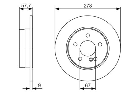 Фото диск гальмiвний заднiй premium2 BOSCH 0986479S96 ДИСК ГАЛЬМIВНИЙ ЗАДНIЙ PREMIUM2 BOSCH 0986479S96