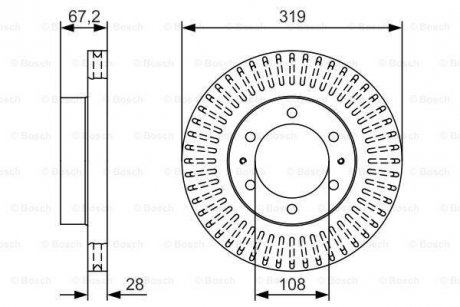 ДИСК ГАЛЬМIВНИЙ ПЕРЕДНIЙ BOSCH 0 986 479 T36