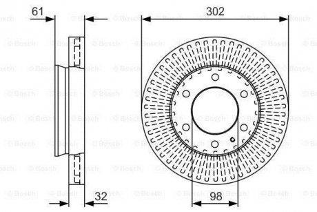 ДИСК ГАЛЬМIВНИЙ ПЕРЕДНIЙ BOSCH 0 986 479 V32