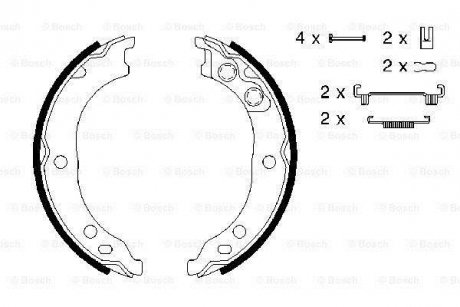 БАРАБАННI КОЛОДКИ СТОЯНК.ГАЛЬМА BOSCH 0 986 487 712