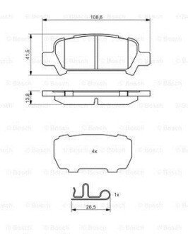 ДИСКОВI КОЛОДКИ ЗАДНI BOSCH 0 986 494 445