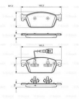 Комплект гальмівних колодок з 4 шт. дисків BOSCH 0986494553 (фото 1)