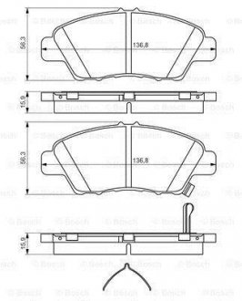 ГАЛЬМІВНІ КОЛОДКИ,ДИСКОВІ BOSCH 0 986 494 562