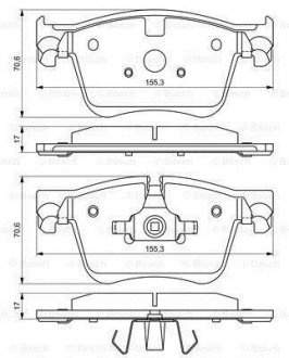 Комплект гальмівних колодок з 4 шт. дисків BOSCH 0986494696