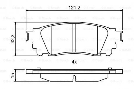 ДИСКОВI КОЛОДКИ ЗАДНI BOSCH 0 986 494 822 (фото 1)