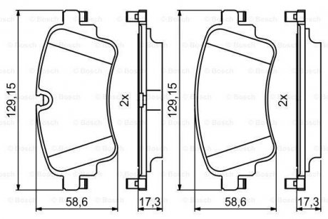 Комплект гальмівних колодок з 4 шт. дисків BOSCH 0986494833