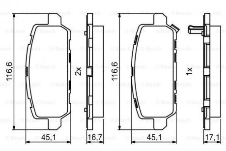 ДИСКОВI КОЛОДКИ ЗАДНI BOSCH 0 986 494 838