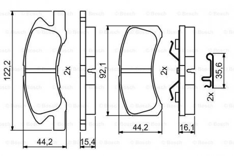 ГАЛЬМІВНІ КОЛОДКИ, ДИСКОВІ BOSCH 0 986 494 878 (фото 1)