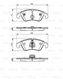 ДИСКОВI КОЛОДКИ ПЕРЕДНI PREMIUM2 BOSCH 0 986 495 110