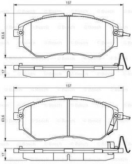 Комплект гальмівних колодок з 4 шт. дисків BOSCH 0986495156