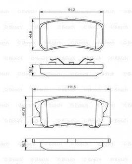 Комплект гальмівних колодок з 4 шт. дисків BOSCH 0986495357 (фото 1)