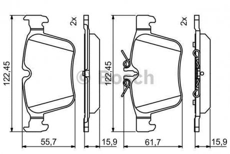 Комплект гальмівних колодок з 4 шт. дисків BOSCH 0986495394