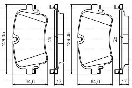 Комплект гальмівних колодок з 4 шт. дисків BOSCH 0986495426