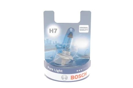 Лампа розжарювання 12V 55W H7 PURE LIGHT (blister 1 шт) (вир-во Bosch) BOSCH 1 987 301 012