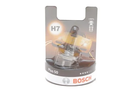 Лампа розжарювання 12 V 55 W H7 PLUS 50 блістер (вир-во Bosch) BOSCH 1 987 301 042