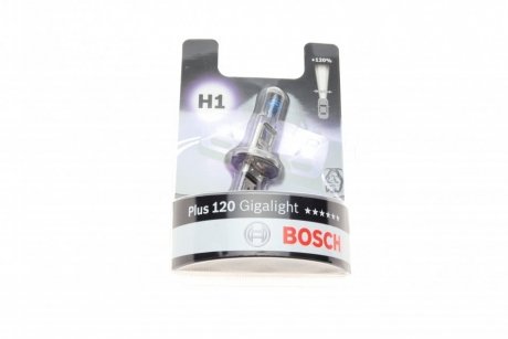 Лампа накалу H1 12V 55W GigaLight +120 (blister 1шт) BOSCH 1 987 301 108 (фото 1)