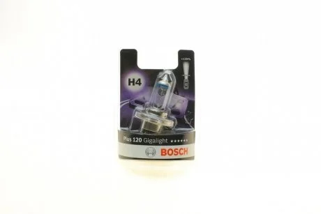 Лампа накалу H4 12V 60/55W P43t GigaLight +120 (blister 1шт) (вир-во Bosch) BOSCH 1 987 301 109