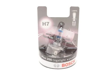 Комплект автомобільних галогенних ламп H7 12V Plus 200 Gigalight (2 шт) BOSCH 1 987 301 145