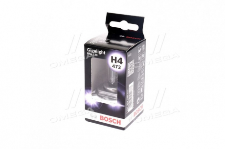 Лампа накалу H4 12V 60/55W P43t GigaLight +120 (Blister 1шт) BOSCH 1 987 301 160 (фото 1)