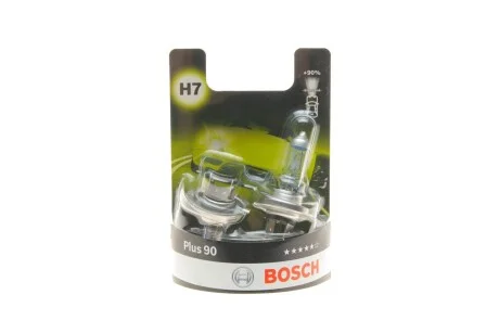 Лампа автомобільна галогенна H7 12V 55W Plus 90 (1 шт) BOSCH 1987301423