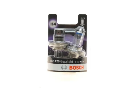 Лампа розжарювання H4 12V 60/55W P43t Plus 120 Gigalight (компл) (вир-во Bosch) BOSCH 1987301425
