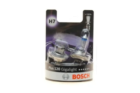 Лампа розжарювання H7 12V 55W PX26d Plus 120 Gigalight (компл. 2шт) (вир-во Bosch) BOSCH 1987301426