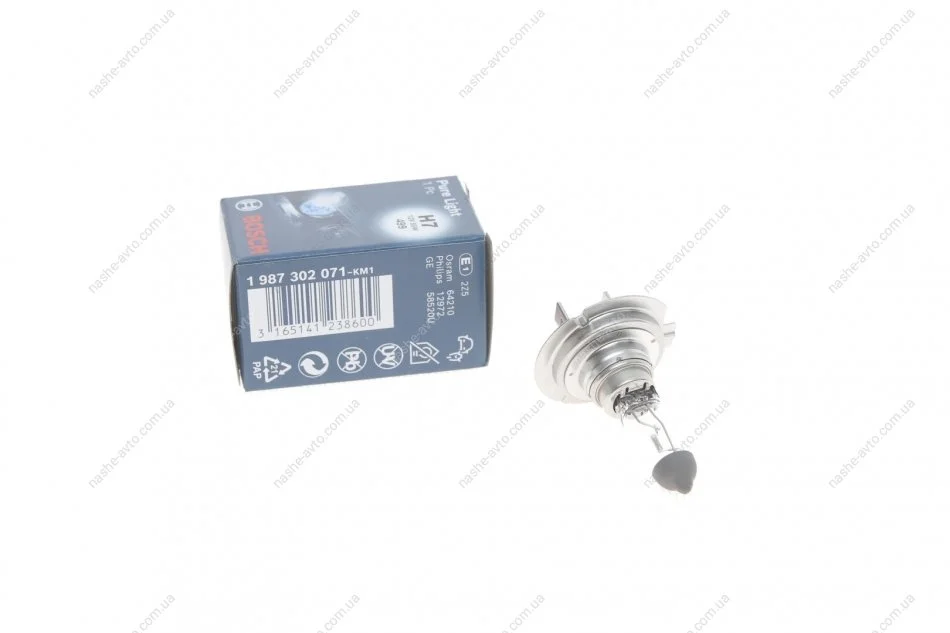 Лампа розжарювання 12V 55W H7 PURE LIGHT (вир-во) BOSCH 1 987 302 071 (фото 1)