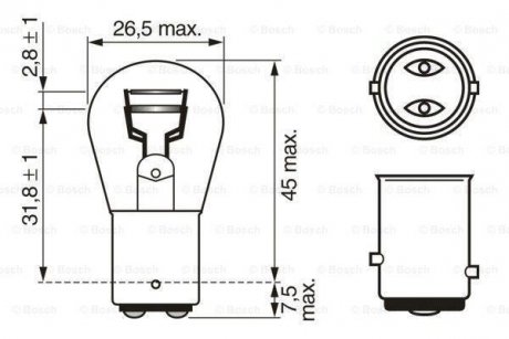 ЛАМПА P21/5W DAYTIME WV BOSCH 1 987 302 282