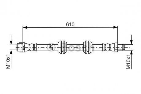 ШЛАНГ ГАЛЬМ. ЗАДНІЙ BOSCH 1 987 481 744 (фото 1)
