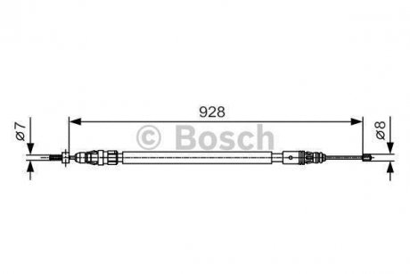 ТРОС ГАЛЬМIВНИЙ ЛIВИЙ BOSCH 1 987 482 000 (фото 1)