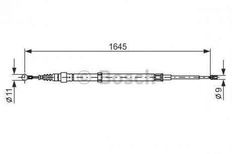 Трос гальма стоянки BOSCH 1987482191 (фото 1)