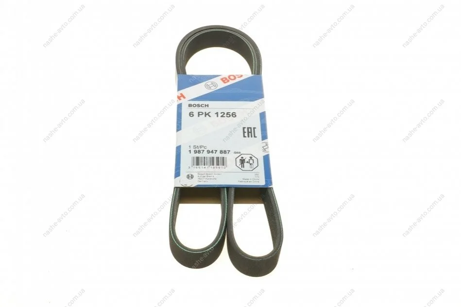 Ремінь п-клинової 6PK1256 (вир-во Bosch) BOSCH 1 987 947 887 (фото 1)