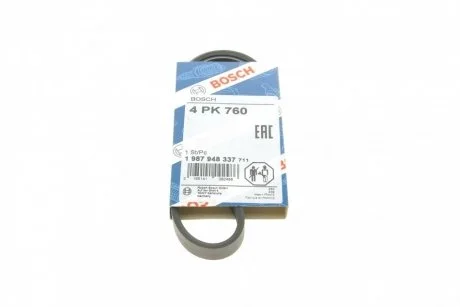 Ремінь п-клинової 4pk760 (вир-во Bosch) BOSCH 1 987 948 337