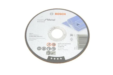ВІДРІЗНИЙ КРУГ 125Х1,6мм МЕТ. ПРЯМ. BOSCH 2 608 600 219