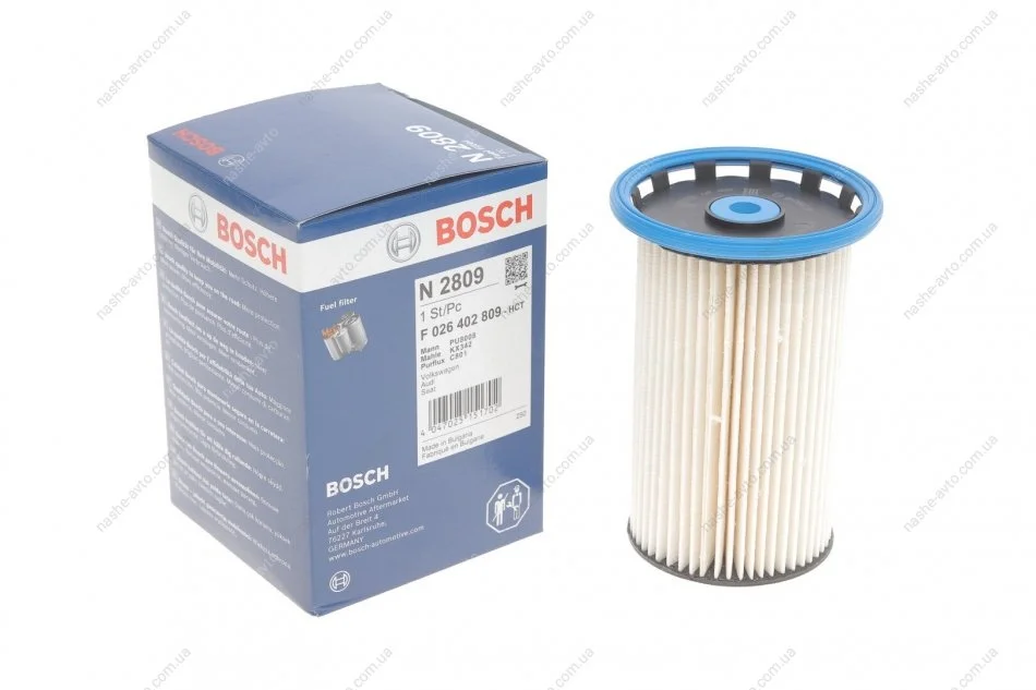 Фільтр паливний VW PASSAT 1.6-2.0 TDI 10-, AUDI Q3 2.0 TDI 11- (вир-во) BOSCH F026402809 (фото 1)