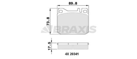 Гальмівні колодки комплект BRAXIS AA0362