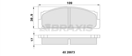 Гальмівні колодки комплект BRAXIS AA0401