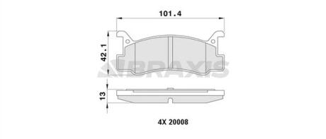 Комплект гальмівних колодок BRAXIS AA0426