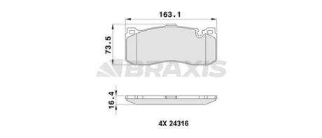 Гальмівні колодки комплект BRAXIS AA0437