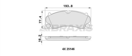 Гальмівні колодки комплект BRAXIS AA0451