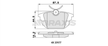Гальмівні колодки комплект BRAXIS AA0478