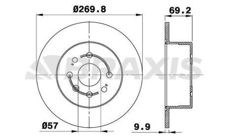 Диск гальмівний BRAXIS AE0321