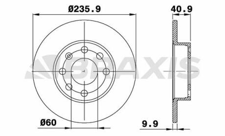 Диск гальмівний BRAXIS AE0384