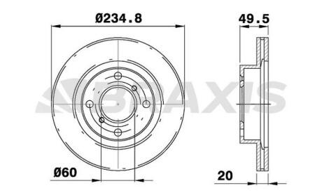 Диск гальмівний BRAXIS AE0408